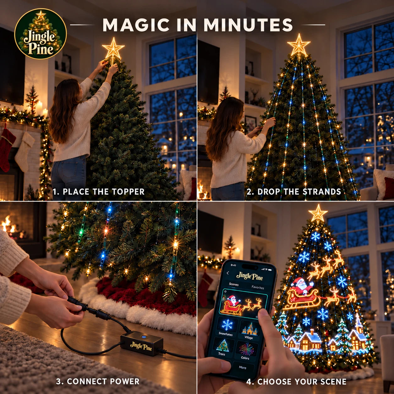 AuroraTree built-in animated lighting effects